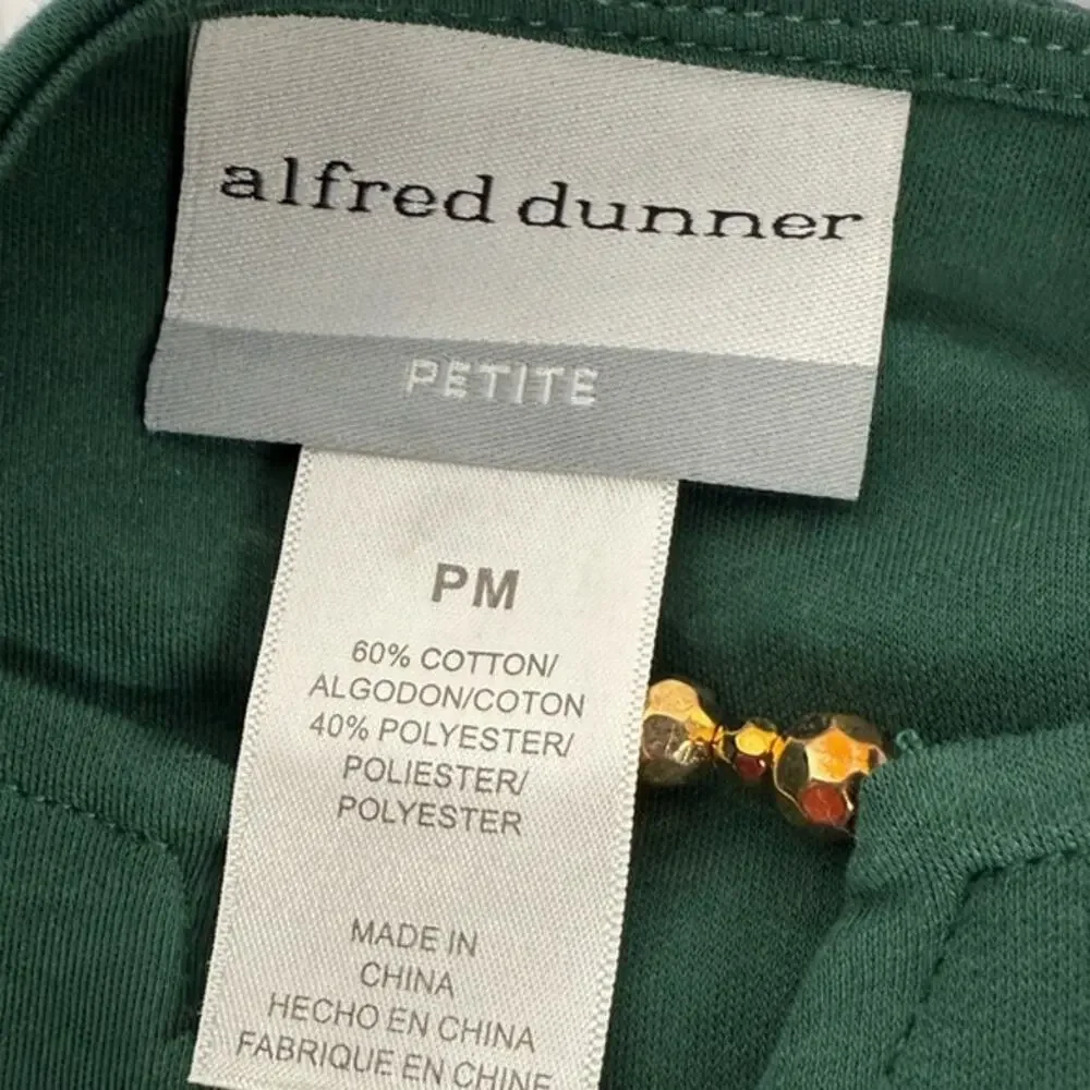 Women's Grandma New NWT Alfred Dunner Fall Autumn Cats Green Embroidered Top PM